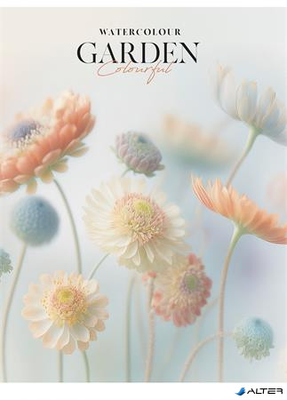 Füzet, tűzött, A5, kockás, 48 lap, SHKOLYARYK 'Garden', vegyes