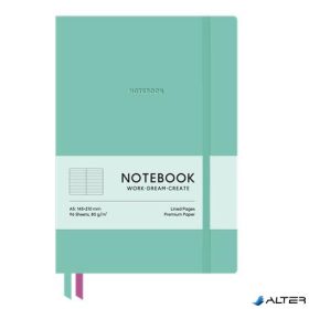   Jegyzetfüzet, A5, vonalas, 96 lap, keményfedeles, műbőr borító, SHKOLYARYK "Genius", türkiz