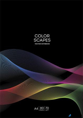 Füzet, tűzött, A4, vonalas, 80 lap, SHKOLYARYK 'Color scapes', vegyes minta