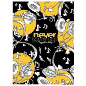   Füzet, tűzött, A5, vonalas, 80 lap, SHKOLYARYK "Never give up", vegyes