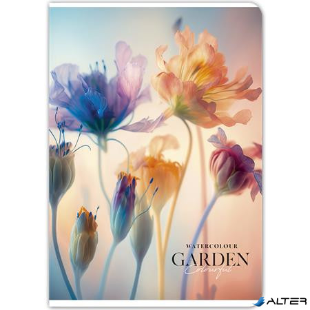 Füzet, tűzött, A4, kockás, 80 lap, SHKOLYARYK "Garden", vegyes