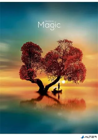 Füzet, tűzött, A4, kockás, 80 lap, SHKOLYARYK "Colorful Magic", vegyes