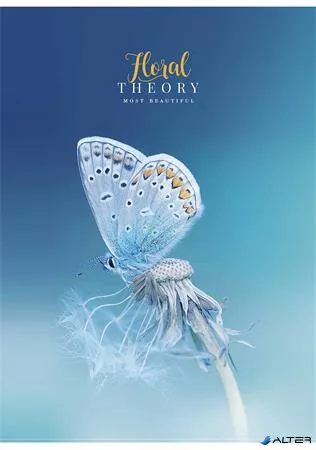 Füzet, tűzött, A4, kockás, 80 lap, SHKOLYARYK "Floral Teory", vegyes