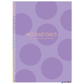   Spirálfüzet, B5, kockás, 80 lap, keményfedeles, SHKOLYARYK 'No bad days', vegyes