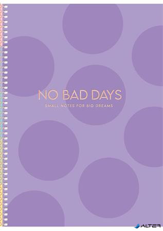 Spirálfüzet, B5, kockás, 80 lap, keményfedeles, SHKOLYARYK 'No bad days', vegyes