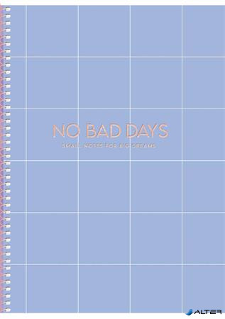 Spirálfüzet, B5, kockás, 80 lap, keményfedeles, SHKOLYARYK 'No bad days', vegyes