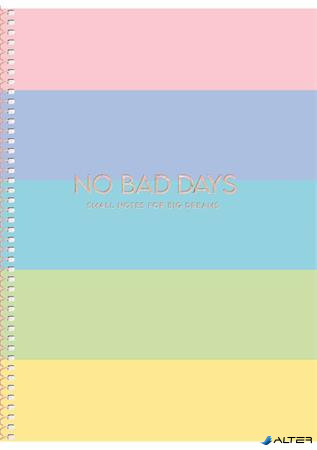 Spirálfüzet, B5, kockás, 80 lap, keményfedeles, SHKOLYARYK 'No bad days', vegyes