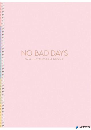 Spirálfüzet, B5, kockás, 80 lap, keményfedeles, SHKOLYARYK 'No bad days', vegyes
