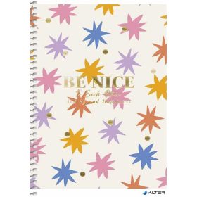   Spirálfüzet, A5, kockás, 80 lap, SHKOLYARYK, színes minták, vegyes