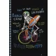 Spirálfüzet, A5, kockás, 80 lap, SHKOLYARYK " Skate board", vegyes