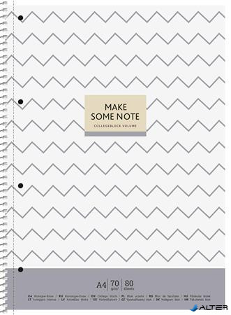 Spirálfüzet, A4+, kockás, 80 lap, SHKOLYARYK "MAKE SOME NOTE", vegyes