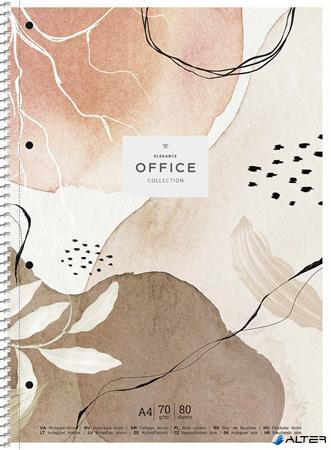 Spirálfüzet, A4+, kockás, 80 lap, SHKOLYARYK "Office collection", vegyes
