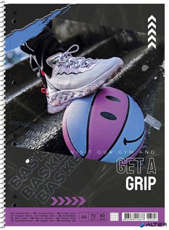 Spirálfüzet, A4+, kockás, 80 lap, SHKOLYARYK 'Get a grip', vegyes