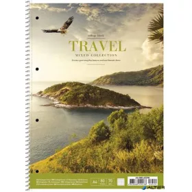   Spirálfüzet, A4+, vonalas, 80 lap, SHKOLYARYK "Travel", vegyes
