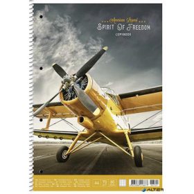   Spirálfüzet, A4+, kockás, 80 lap, SHKOLYARYK 'Spirit of Freedom', vegyes