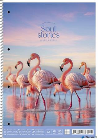 Spirálfüzet, A4, kockás, 80 lap, SHKOLYARYK "Soul stories", vegyes