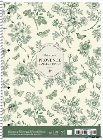 Spirálfüzet, A4+, kockás, 80 lap, SHKOLYARYK "Provence", vegyes