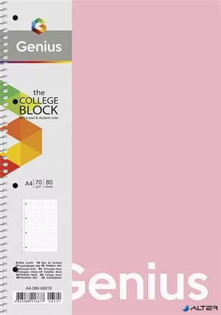Spirálfüzet, A4, vonalas, 80 lap, PP borító, SHKOLYARYK "Genius Pastel", vegyes