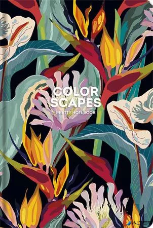 Jegyzetfüzet, A5, kockás, 80 lap, SHKOLYARYK "Color Scapes", vegyes
