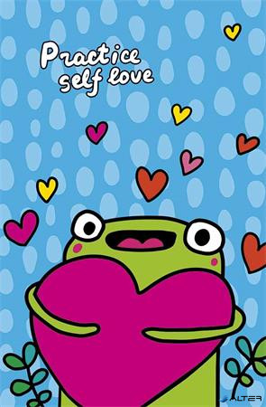 Jegyzetfüzet, A6, kockás, 80 lap, SHKOLYARYK 'Love Monster', vegyes