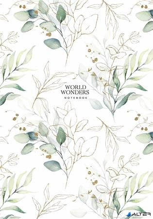 Jegyzetfüzet, A4, vonalas, 80 lap, keményfedeles, SHKOLYARYK 'World Wonders', vegyes