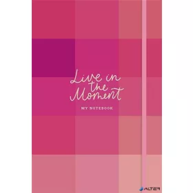   Jegyzetfüzet, A5, vonalas, sima, pontrácsos, 96 lap, keményfedeles, SHKOLYARYK 'Live in the moment', vegyes minta