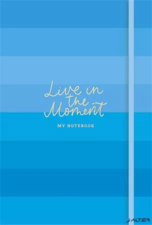Jegyzetfüzet, A5, vonalas, sima, pontrácsos, 96 lap, keményfedeles, SHKOLYARYK 'Live in the moment', vegyes minta
