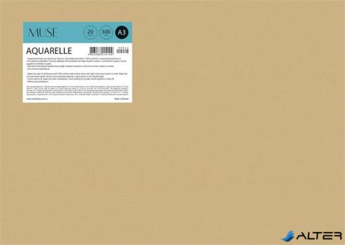 Rajzlap, akvarell, papírtokban, A3+, 300 g, 20 lap, SHKOLYARYK "Aquarelle Muse"