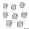 Erős kocka mágnes, 8 db, BE!BOARD "Neodymium" ezüst