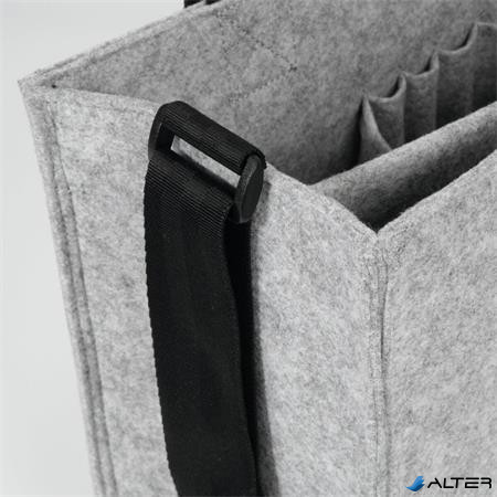 Irodai válltáska, vállpánttal, M méret, 36x28x15 cm, SIGEL 'Classic', világosszürke