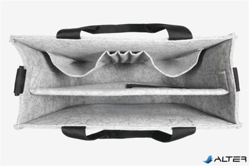 Irodai válltáska, vállpánttal, M méret, 36x28x15 cm, SIGEL 'Classic', világosszürke