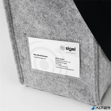 Irodai válltáska, vállpánttal, M méret, 36x28x15 cm, SIGEL 'Classic', világosszürke