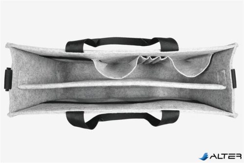 Irodai válltáska, vállpánttal, L méret, 50x28x15 cm, SIGEL 'Classic', világosszürke