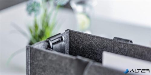 Irodai válltáska, vállpánttal, M méret, 36x28x15 cm, SIGEL 'Classic', sötétszürke