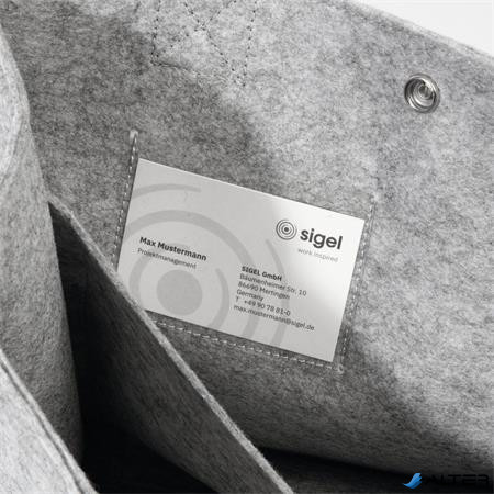 Irodai válltáska, M méret, 36x28x15 cm, SIGEL 'Basic', világosszürke