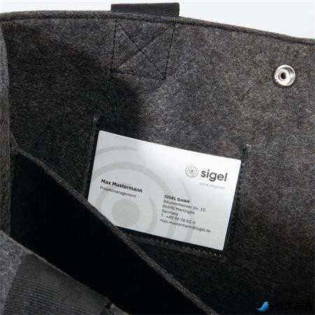 Irodai válltáska, M méret, 36x28x15 cm, SIGEL 'Basic', sötétszürke