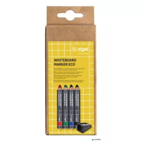   Táblaceruza készlet, 1-5 mm, kúpos, SIGEL, 4 különböző szín hegyezővel