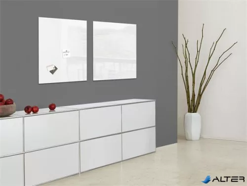 Mágneses üvegtábla, 48x48 cm, SIGEL "Artverum® ", fehér