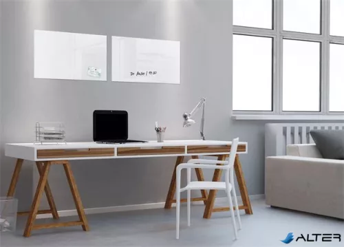 Mágneses üvegtábla, 60x40 cm, SIGEL "Artverum® " fehér