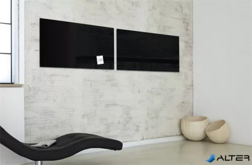 Mágneses üvegtábla, 46x91 cm, SIGEL "Artverum® ", fekete