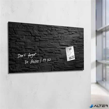 Mágneses üvegtábla, &nbsp;46x91 cm, SIGEL "Artverum® ", pala mintázat