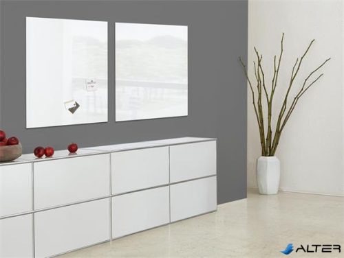 Mágneses üvegtábla, 100x100 cm, SIGEL 'Artverum® ', fehér