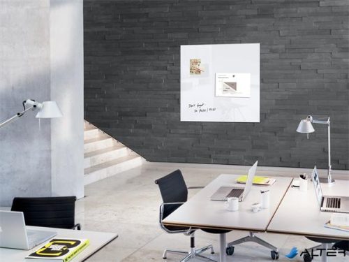 Mágneses üvegtábla, 100x100 cm, SIGEL 'Artverum® ', fehér