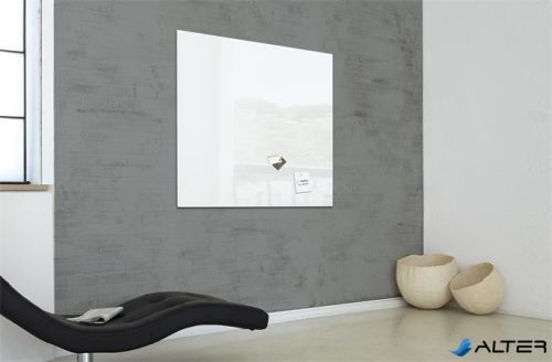 Mágneses üvegtábla, 100x100 cm, SIGEL 'Artverum® ', fehér