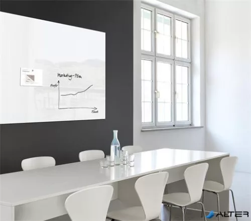 Mágneses üvegtábla, 120x180 cm, SIGEL "Artverum® ", fehér
