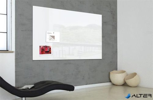 Mágneses üvegtábla, 120x180 cm, SIGEL 'Artverum® ', fehér