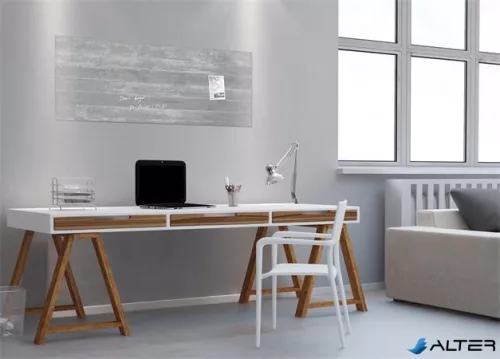 Mágneses üvegtábla, 130x55 cm, SIGEL 'Artverum® ', beton mintázat