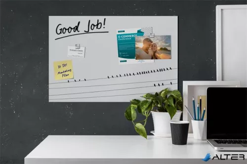 Mágneses üvegtábla, 60x40x1,5 cm, SIGEL 'Artverum® ', Little birds mintázat, matt