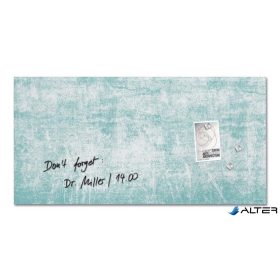   Mágneses üvegtábla, 91x46x1,5 cm, SIGEL 'Artverum® ', türkizkék fal mintázat, matt