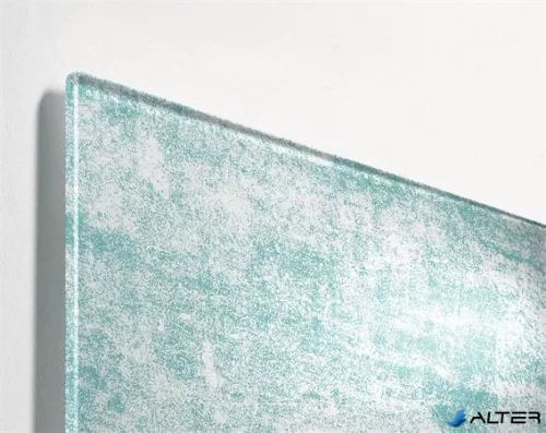 Mágneses üvegtábla, 91x46x1,5 cm, SIGEL 'Artverum® ', türkizkék fal mintázat, matt